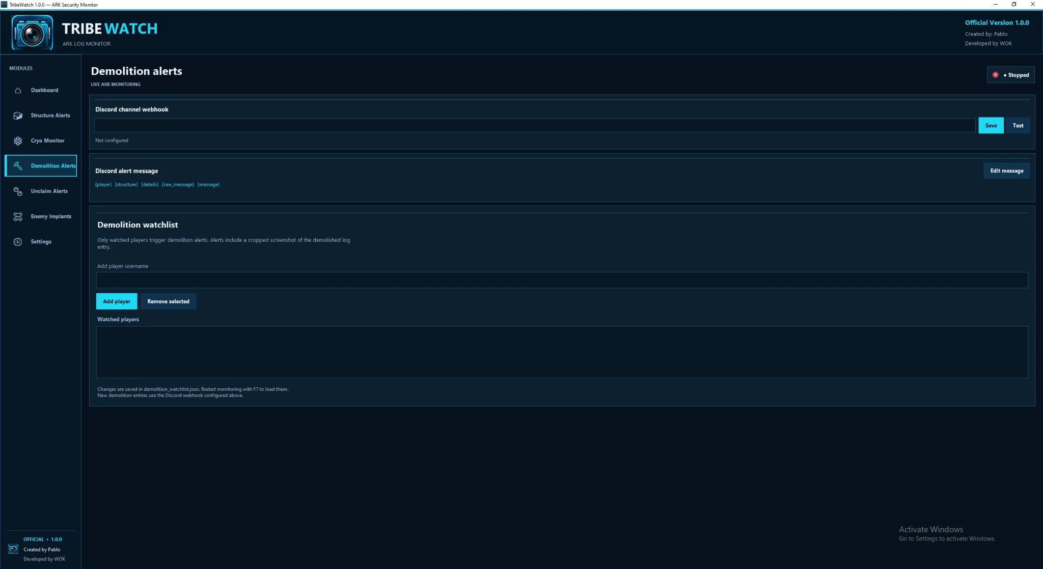 Demolition Alerts module